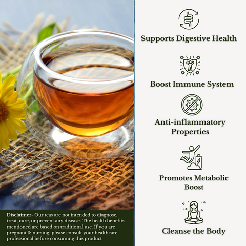 The Mantra Fat Burn Tea – 100% Natural Metabolism-Boosting Blend with Ginger, Cinnamon, Lemon & Rose – Vegan • Gluten-Free • No Artificial Additives