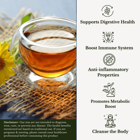 The Mantra Fat Burn Tea – 100% Natural Metabolism - Boosting Blend with Ginger, Cinnamon, Lemon & Rose – Vegan • Gluten - Free • No Artificial Additives - The Mantra Online