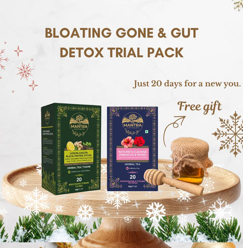 Bloating Gone & Gut Detox Trial Pack | Herbal Digestive Tea - The Mantra Online