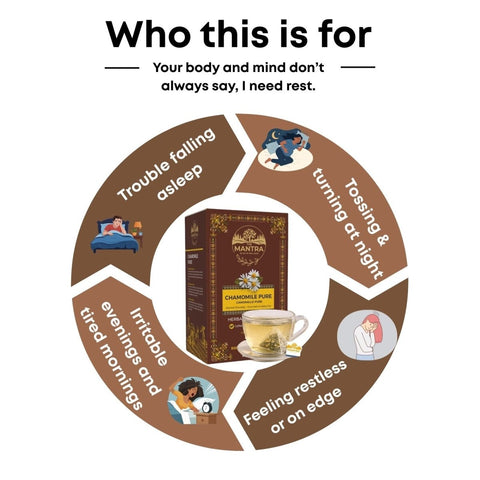 Chamomile Tea for Sleep & Relaxation | 20 Pyramid Bags - The Mantra Online