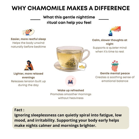 Chamomile Tea for Sleep & Relaxation | 20 Pyramid Bags - The Mantra Online