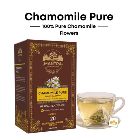 Chamomile Tea for Sleep & Relaxation | 20 Pyramid Bags - The Mantra Online