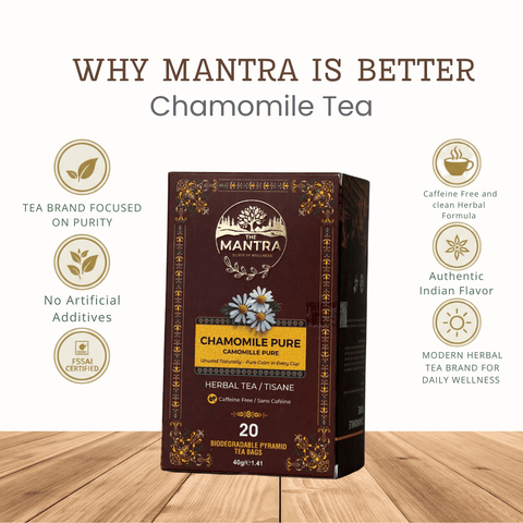 Chamomile Tea for Sleep & Relaxation | 60 Pyramid Bags - The Mantra Online