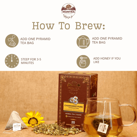 Chamomile Tea for Sleep & Relaxation | 60 Pyramid Bags - The Mantra Online