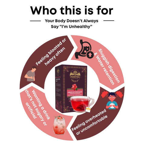 Hibiscus Tea for Beauty & Glow | 20 Pyramid Bags - The Mantra Online