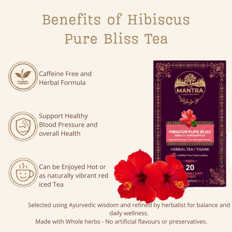 Hibiscus Tea for Beauty & Glow | 60 Pyramid Teabags - The Mantra Online