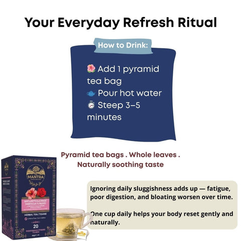 Nature’s Cleanse Tea for Gut Balance | 20 Pyramid Bags - The Mantra Online